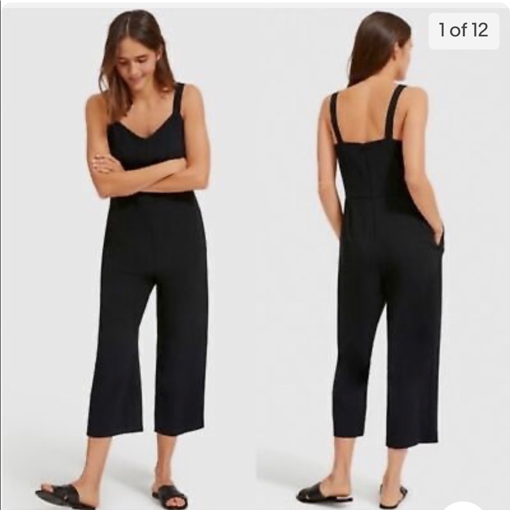 Everlane Japanese GoWeave Slip Jumpsuit Black